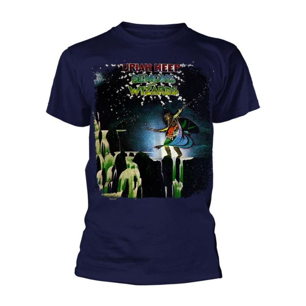 Uriah Heep Unisex Adult Demons And Wizards T-Shirt / Navy